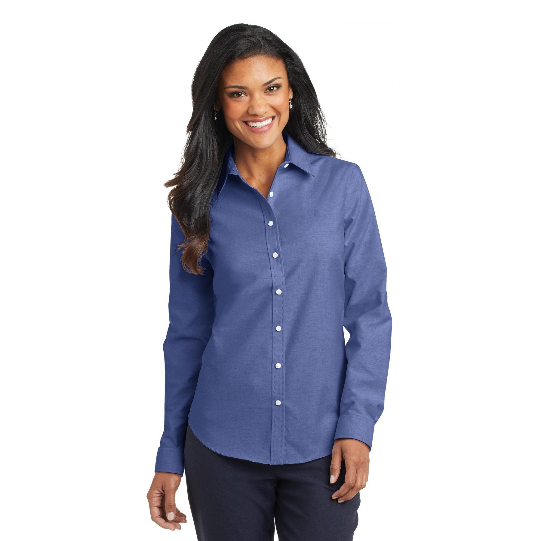 Port Authority-Port Authority® Women's SuperPro™ Oxford Shirt. L658-MedTech-3